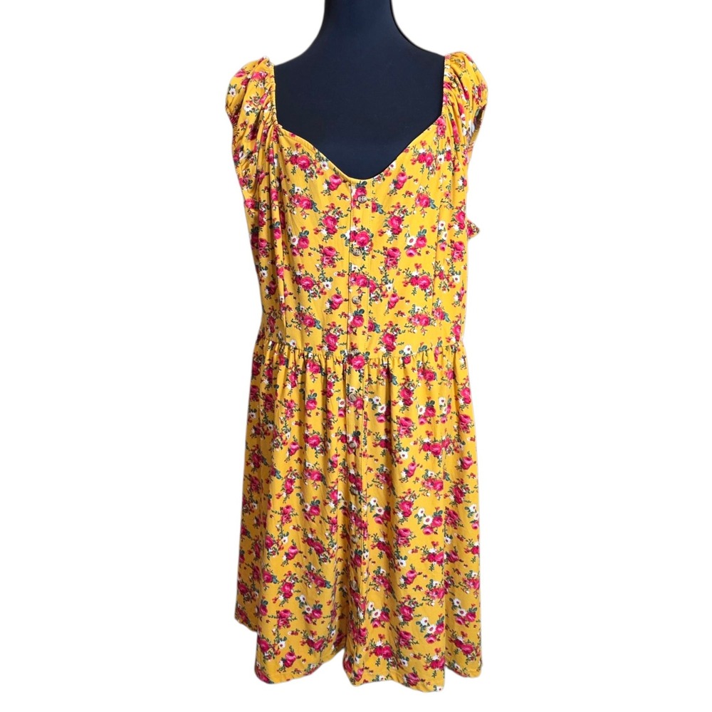 Boundaries Women's Gold‎ Floral Sweetheart Dress Plus Size XXXL/3XG NWT